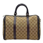 Load image into Gallery viewer, Gucci Beige/Purple GG Canvas Medium Joy Boston Bag W/Shoulder Strap (Like new)

