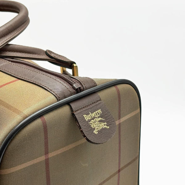 Burberry 20th Century Vintage Check Canvas Boston Bag (Pre-owned)