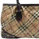 Load image into Gallery viewer, Burberry Haymarket Check Studded Hannington Satchel Bag (Pre-owned) 4G7TKBV
