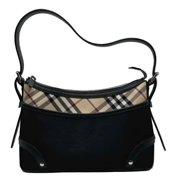 Burberry Nova Check Trimmed Canvas Shoulder Bag (Like new) C48MMDB