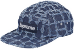 Load image into Gallery viewer, Supreme Frayed Croc Denim Camp Cap Navy
