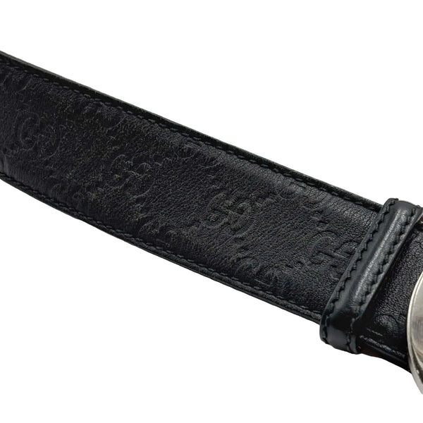 Gucci Interlocking G Belt Signature Guccissima Black/Beige Lining (Pre-owned)