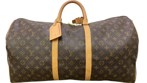 Louis Vuitton Keepall Bandoulière 55 Monogram Brown "Rank A"