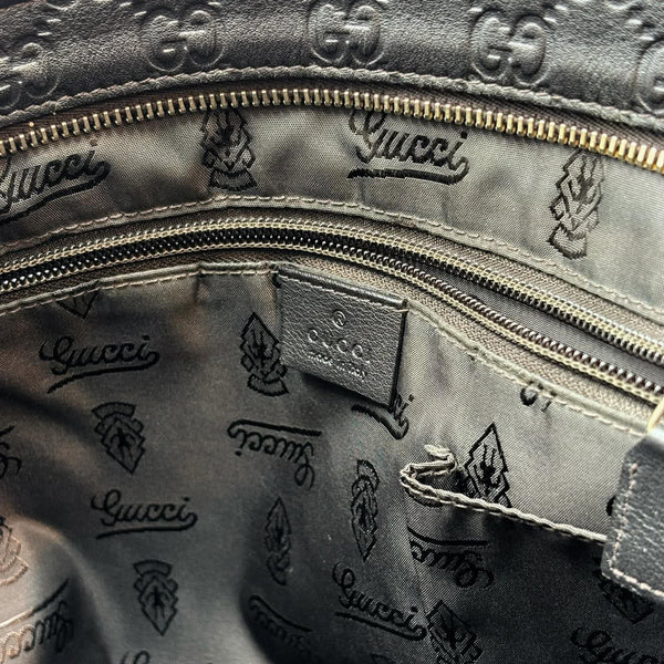 Gucci Guccissima Medium Flat Messenger Bag Black (Pre-owned) VQRVY3T