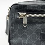 Load image into Gallery viewer, Gucci GG Supreme Belt Bag Black Grey (Like new) BGWB2HM
