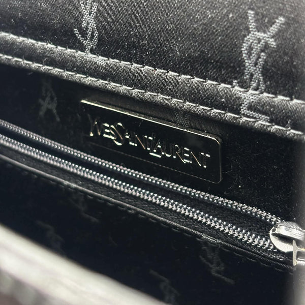 Saint Laurent Black Satin Tote Bag Vertical Stripes (Like new) 63BTXDG