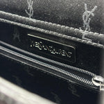 Load image into Gallery viewer, Saint Laurent Black Satin Tote Bag Vertical Stripes (Like new) 63BTXDG
