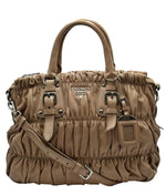 Load image into Gallery viewer, Prada Nappa Gaufre Shopping Satchel Visone (Pre-owned) 264JMDW
