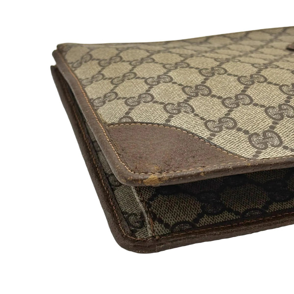 Gucci Ophidia Brown Canvas Clutch Bag Vintage (Pre-owned) MXJR6TW