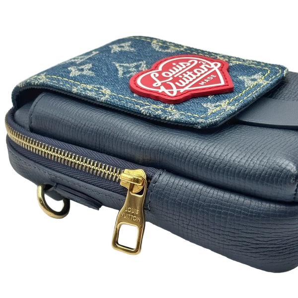 Louis Vuitton x Nigo Flap Double Phone Pouch Monogram Blue (Like new) Y4DMR8C