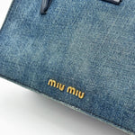 Load image into Gallery viewer, Miu Miu Madras Denim Handbag Blue (Pre-owned)
