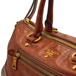 Load image into Gallery viewer, Prada Palissandro Vitello Shine Leather East/West Satchel Bag (Pre-owned)
