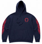Load image into Gallery viewer, Chrome Hearts Red Horseshoe Logo Hoodie Navy
