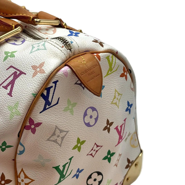 Louis Vuitton x Takashi Murakami White Monogram Multicolor Speedy 30 Bag (Pre-owned) QG6YDR4