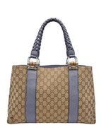Load image into Gallery viewer, Gucci Medium GG Canvas Bamboo Libeccio Tote Bag (Pre-owned) R6KMQY2
