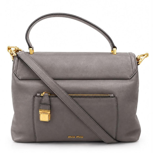 Miu Miu Women's Leather Grey Handbag Shoulder Bag (Pre-owned) V73Q7G4