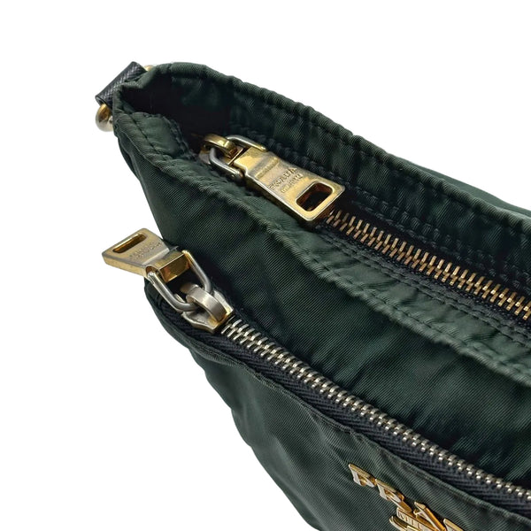 Prada Tessuto Nylon Messenger Bag Dark Green (Pre-owned) R7GH8JB