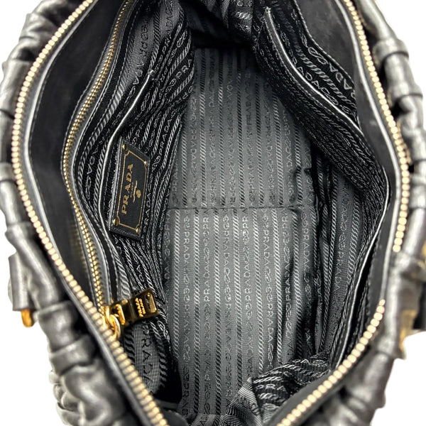 Prada Black Nappa Leather Gaufre Tote Bag (Pre-owned) XGY97GW