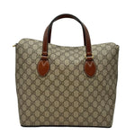 Load image into Gallery viewer, Gucci GG Supreme Monogram Linea A Foldover Tote Brown (Pre-owned) BT7RWX6
