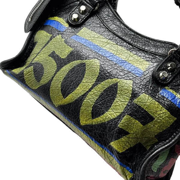 Balenciaga Agneau Arena Graffiti All Over Classic Hardware Mini City Black Multicolor (Like new) G4C7XRT