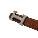 Load image into Gallery viewer, Hermes Gold/Black Chamonix and Togo Leather H Buckle Reversible Belt 100CM (Like new) JRXC2KV

