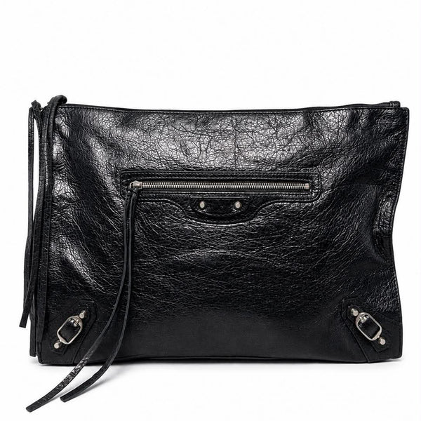 Balenciaga Agneau Classic Hardware Small Pouch Gris Fossile (Pre-owned)
