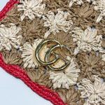 Load image into Gallery viewer, Gucci Beige/Red/Green Woven Floral Raffia GG Marmont Small Shoulder Bag (Pre-owned)
