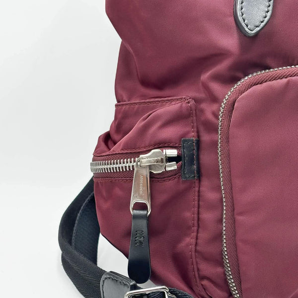 Burberry Nylon Medium Rucksack Backpack Burgundy Red (Pre-owned) KBXYH8K