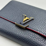 Load image into Gallery viewer, Louis Vuitton Taurillon Capucines Compact Wallet Marine Rouge (Pre-owned) MXYKJW8
