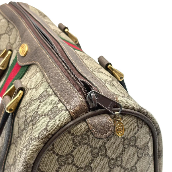 Gucci Beige/Ebony GG Coated Canvas Vintage Boston Bag (Pre-owned)