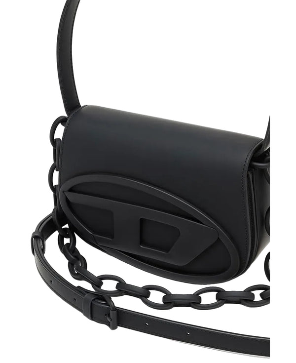 Diesel 1DR Rubberrized Leather Shoulder Bag Black