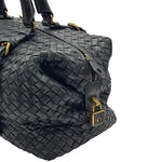 Load image into Gallery viewer, Bottega Veneta Black Intrecciato Woven Nappa Leather Montaigne Satchel Bag (Pre-owned) HCQ79BT
