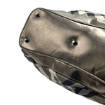 Load image into Gallery viewer, Burberry Metallic Grey Beat Check Nylon and Leather Shoulder Bag (Pre-owned)
