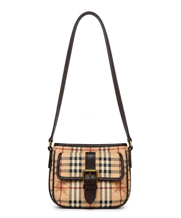 Burberry Haymarket Check Coated Canvas Crossbody Bag (Pre-owned)