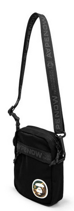 Load image into Gallery viewer, Moonface patch crossbody bag Black
