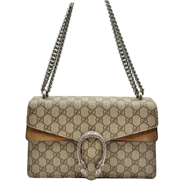 Gucci Dionysus Shoulder Bag GG Supreme Medium Beige/Brown (Pre-owned)