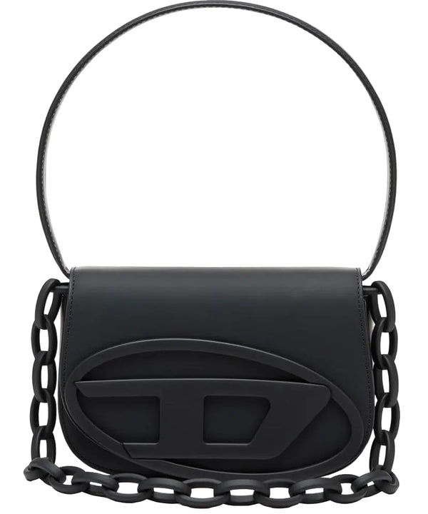 Diesel 1DR Rubberrized Leather Shoulder Bag Black