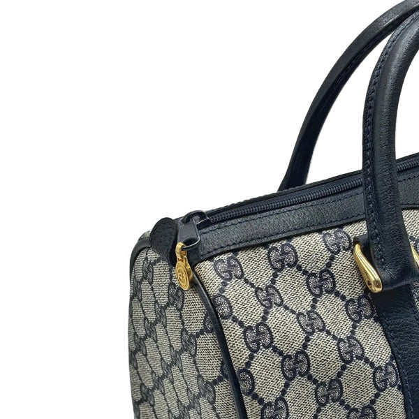 Gucci Monogram Vintage Web Boston Navy (Pre-owned) JDTWJ44