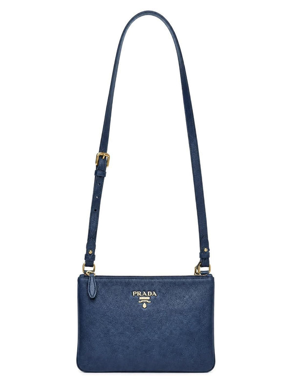 Prada Bluette Vitello Phenix Leather Crossbody Bag (Pre-owned) 7XM84DD