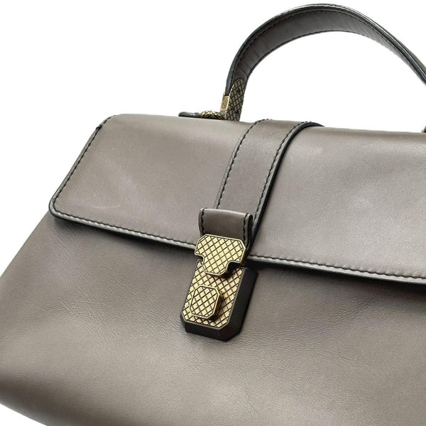 Bottega Veneta  Steel Nappa Small Piazza Bag (Pre-owned) 86T6CYJ