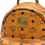 Load image into Gallery viewer, MCM Visetos Side Stud X-Mini Stark Bebe Boo Backpack Cognac (Pre-owned) J39C8QY
