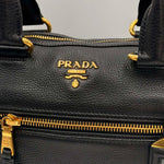 Load image into Gallery viewer, Prada Black Vitello Daino Leather 2-Way Hand &amp; Shoulder Bag (Like new) 2RK63MV
