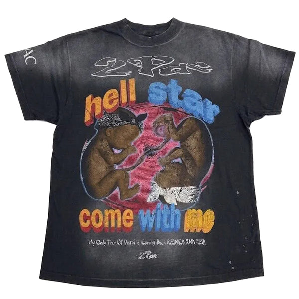 2pac x Hellstar Come With Me Bootleg T-Shirt Black