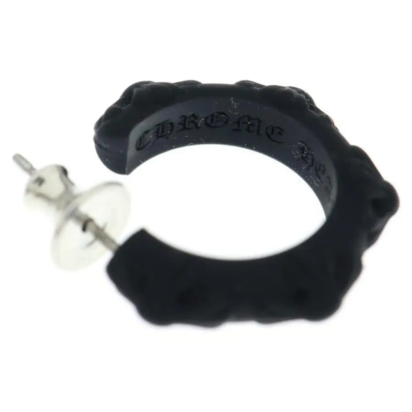 Chrome Hearts Cross Band Hoop Silicone Earring Black