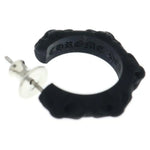 Load image into Gallery viewer, Chrome Hearts Cross Band Hoop Silicone Earring Black
