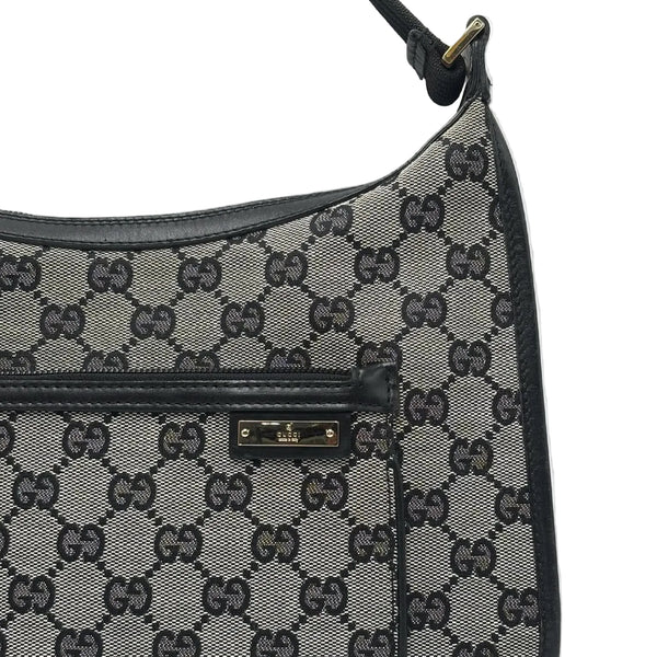 Gucci GG Canvas Hobo Leather Shoulder Bag (Pre-owned) K44VJ32