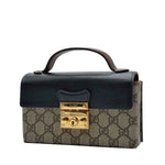 Load image into Gallery viewer, Gucci  Mini Padlock Top Handle Shoulder Bag GG Supreme Canvas (Like new) 7J9GKH8
