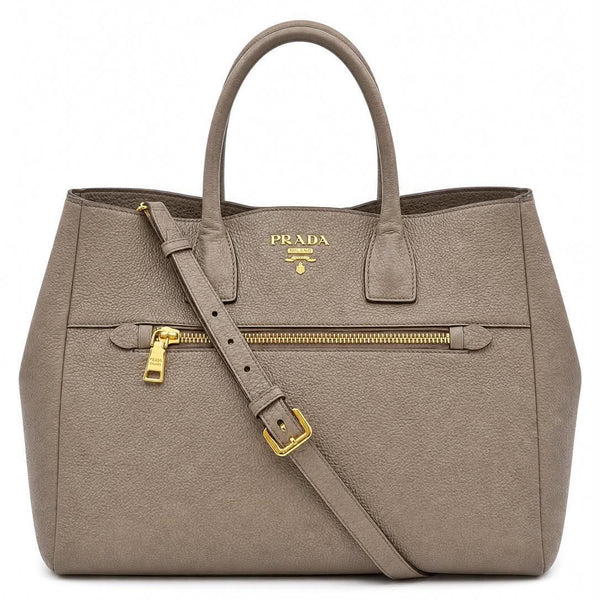 Prada Handbag Leather Grey (Pre-owned) CVXX632
