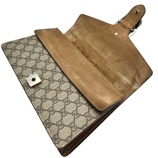 Gucci Dionysus Shoulder Bag GG Supreme Medium Beige/Brown (Pre-owned)