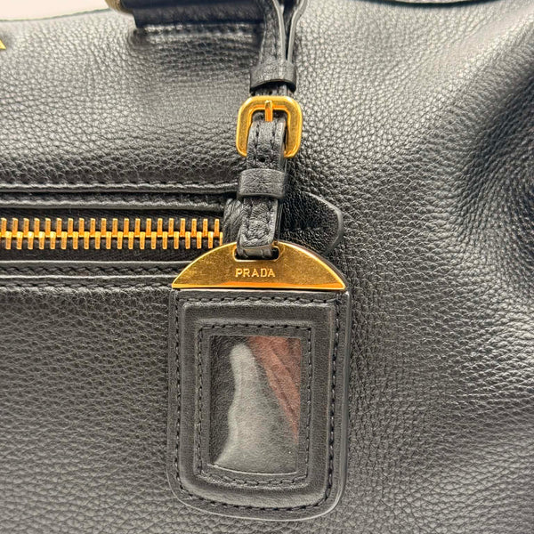 Prada Black Vitello Daino Leather 2-Way Hand & Shoulder Bag (Like new) 2RK63MV